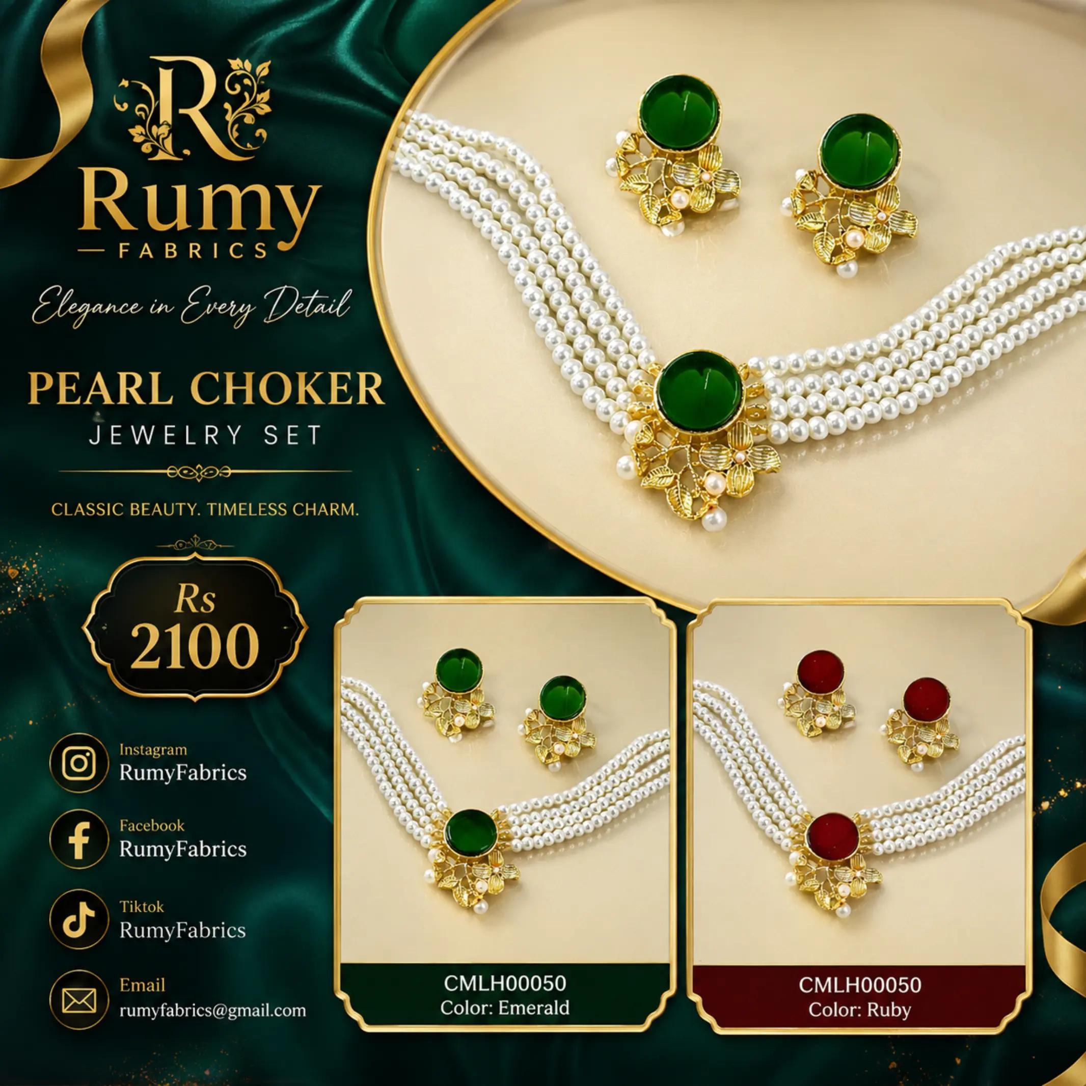 pearl chokar jewerllery set