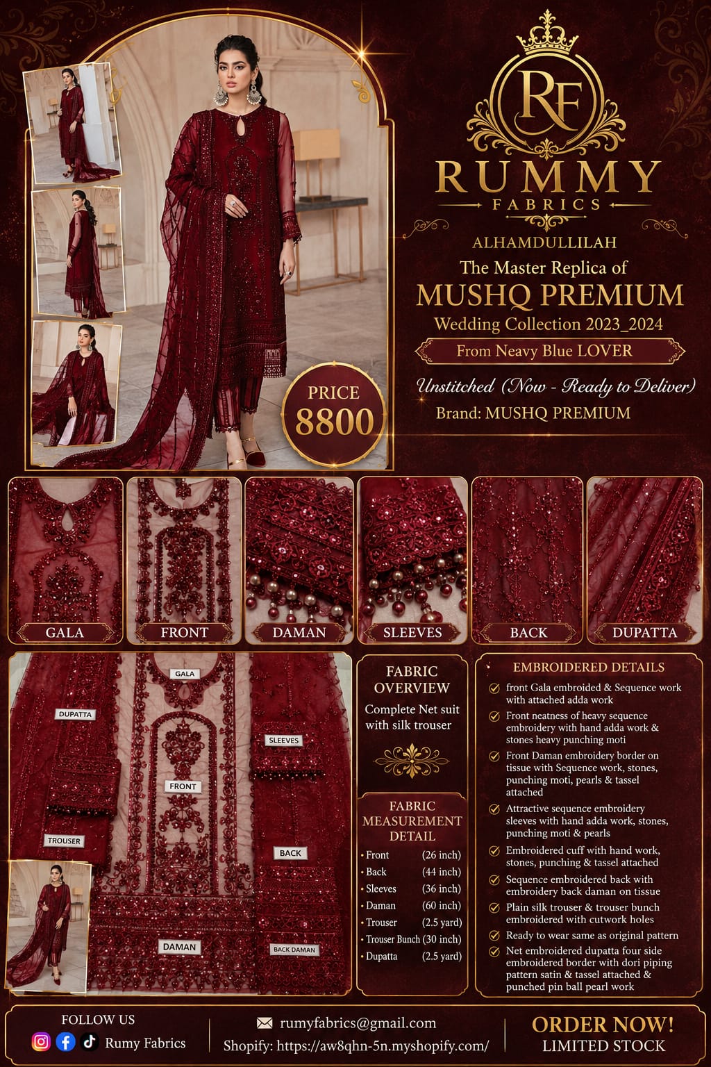 130.  ✨ Mushq Premium Wedding Collection 2023-2024 | Master Replica ✨